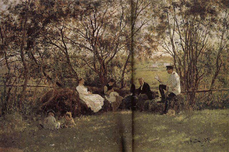Ilia Efimovich Repin A bench in the returfing china oil painting image